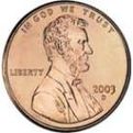 A United States penny, or 1¢